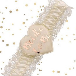 Harisnyakötő - krém színű, rose gold Bride To Be felirattal
